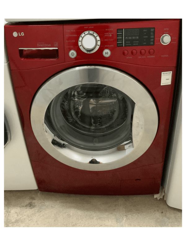 LG - Freestanding, Front Load, Red, Left, LED, Stainless Steel USED - Image 2